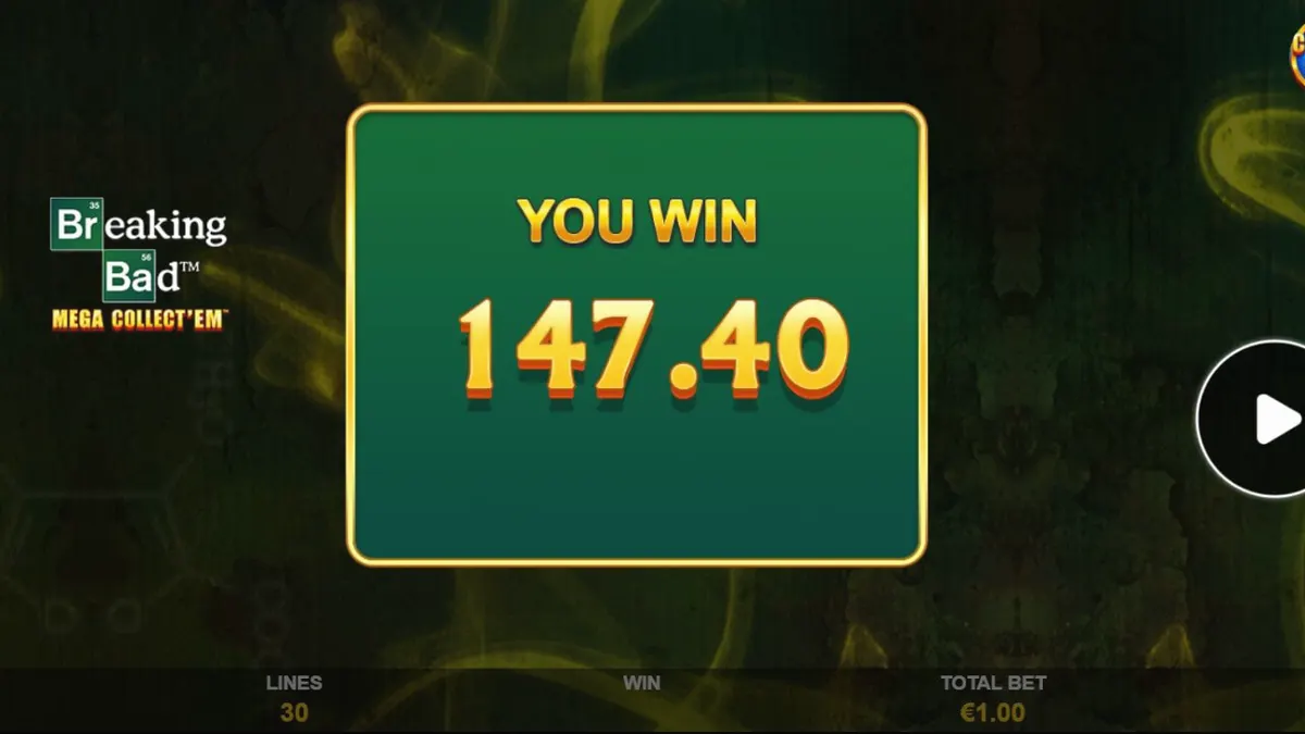Breaking Bad Mega Collect’Em slot interface showing the desert theme and collection symbols